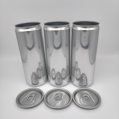 A bebida de alumínio lustrosa de 250 Ml enlata latas que da água gasosa a cerveja enlata imprimir o logotipo